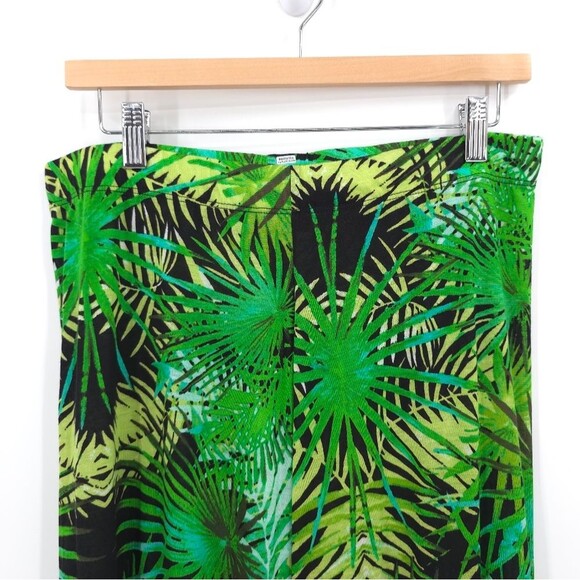 Michael Lauren Derby Wide-Leg Pants Jungle Green Modal Pull-One Tropical Large - Picture 5 of 13